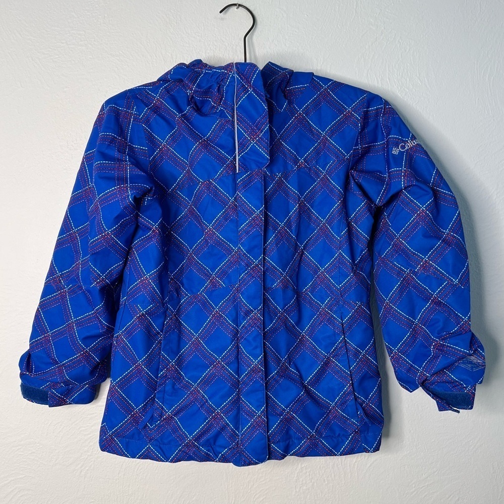 Columbia Girls Blue Wind Guard Front Zip Mock Neck Lined Winter Coat Jacket Sz S